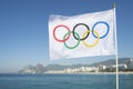 Olympic Flag Flying Rio de Janeiro Brazil