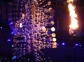 The Olympic flame burns in the Maracana Olympic stadium during the opening ceremony of Rio 2016 Summer Olympic Games Royalty Free Stock Photo