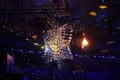 The Olympic flame burns in the Maracana Olympic stadium during the opening ceremony of Rio 2016 Summer Olympic Games Royalty Free Stock Photo