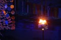 The Olympic flame burns in the Maracana Olympic stadium during the opening ceremony of Rio 2016 Summer Olympic Games Royalty Free Stock Photo