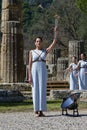 Olympic Flame handover ceremony for the Tokyo 2020 Summer Olympic Games at the Ancient Olympia
