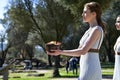 Olympic Flame handover ceremony for the Tokyo 2020 Summer Olympic Games at the Ancient Olympia