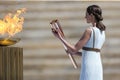 Olympic Flame handover ceremony for the Tokyo 2020 Summer Olympic Games Royalty Free Stock Photo