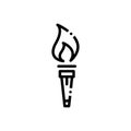 Black line icon for Olympic Flame, liberty and flame Royalty Free Stock Photo