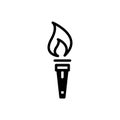 Black solid icon for Olympic Flame, liberty and olympic Royalty Free Stock Photo