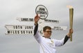 Olympic Flame paraded at John O'Groats, Scotland Royalty Free Stock Photo