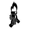 Olympic game fire icon, simple style