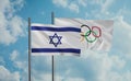 Olympic Games and Israel flag