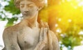 Olympic goddess of love and beauty in antique Greek and Roman mythology Aphrodite Venus Fragment of ancient statue Royalty Free Stock Photo