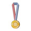 Olympic gold medal, conceptual gold medal for first place, winner.