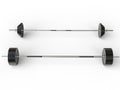 Olympic and gym barbell weights - top view