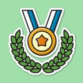 olympic medal editable cartoon style sticker vector Royalty Free Stock Photo
