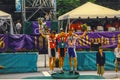 1996 Olympic medalists Road Race men podium together