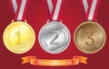 Olympic medals set - gold, silver, bronze