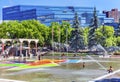 Olympic Plaza Fountains Calgary Alberta Canada Royalty Free Stock Photo