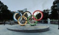 Olympic Rings in Centennial park in Atlanta Royalty Free Stock Photo