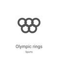 olympic rings icon vector from sports collection. Thin line olympic rings outline icon vector illustration. Linear symbol for use Royalty Free Stock Photo