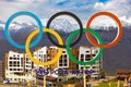 Olympic rings at Rosa Khutor in Sochi, Russia