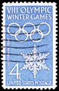 Olympic Rings and Snowflake, Winter Olympic Games 1960 - Squaw Valley serie, circa 1960