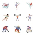 Olympic sports. Winter and summer sports. A set of pictures about athletes. Olympic sports icon in set collection on