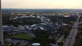 Olympic Stadium at Munich Olympic Park - aerial view - MUNICH, GERMANY - JUNE 03, 2021 Royalty Free Stock Photo