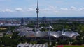 Olympic Stadium at Munich Olympic Park - aerial view - MUNICH, GERMANY - JUNE 03, 2021 Royalty Free Stock Photo