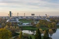 The Olympic stadium in the Olympiapark from the Olympic hill Royalty Free Stock Photo