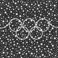 Olympic style silver falling stars shining background