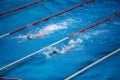 Olympic swimming pool with swimmer crawl race Royalty Free Stock Photo