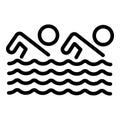 Olympic swimming team icon, outline style