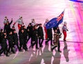 Olympic team New Zealand marched into the PyeongChang 2018 Olympics opening ceremony at Olympic Stadium in PyeongChang