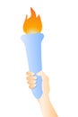 Olympic torch held in hand Royalty Free Stock Photo