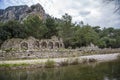 Olympos ancient city, ruins of view, walls and sarcophagi