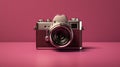 Luxurious 8k 3d Camera On Purple Background With Minimal Retouching
