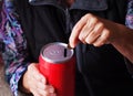 Woman`s hands are holding a few euro coins. Pension, poverty, social problems and the theme of old age. Royalty Free Stock Photo