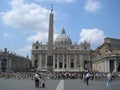St.Peter`s Basilica and St.Peter`s Square in the Vatican city, May 2005 Royalty Free Stock Photo