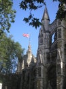 The Union Jack flag , UK national flag, flying over Westminster Royalty Free Stock Photo