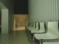 Minimalist Interior Corridor with Row of Modern Chairs - Szczein Filharmonic Hall Royalty Free Stock Photo