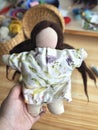 handmade waldorf natural doll sewn from fabric