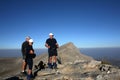 Climbers at Mount Skala ridge route Royalty Free Stock Photo
