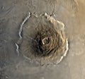 Olympus Mons on Planet Mars, the largest mountain in the Solar System