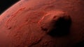 Olympus Mons, volcano on planet Mars, largest volcano in the Solar System Royalty Free Stock Photo