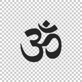 Om or Aum Indian sacred sound icon isolated on transparent background. Symbol of Buddhism and Hinduism religions. The Royalty Free Stock Photo