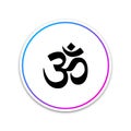 Om or Aum Indian sacred sound icon on white background. Symbol of Buddhism and Hinduism religions. The symbol of the Royalty Free Stock Photo