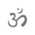 Om or Aum Indian sacred sound symbol, mantra grey icon. Royalty Free Stock Photo