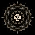 Om or Aum in Sanskrit in the Hindu and Vedic tradition - a sacred sound, the original mantra