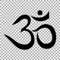 Om or Aum sign isolated on transparent background. Symbol of Buddhism and Hinduism religions icon Royalty Free Stock Photo