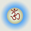 Om and blue gradiant background Royalty Free Stock Photo