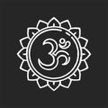 Om chalk white icon on black background Royalty Free Stock Photo