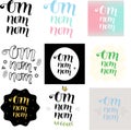 OM NOM NOM SET, LETTERING